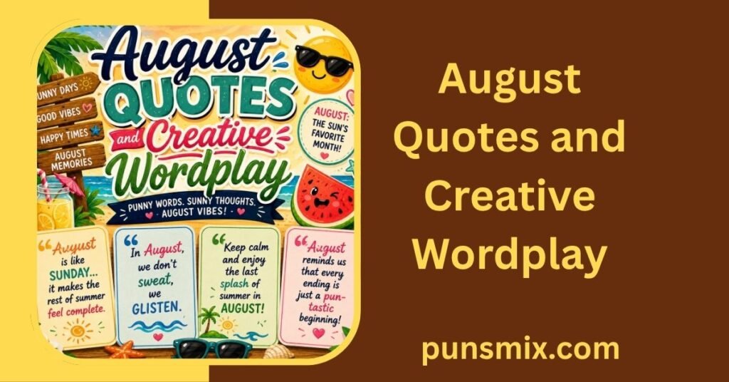 150+ August Puns That Will Make Your Summer Sizzle & Smile 7 August Quotes and Creative Wordplay