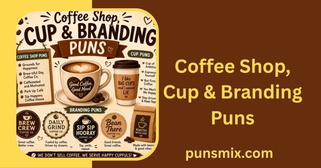 300+ Hilarious Coffee Puns to Perk Up Your Day & Make You Smile 5 Coffee Shop, Cup & Branding Puns