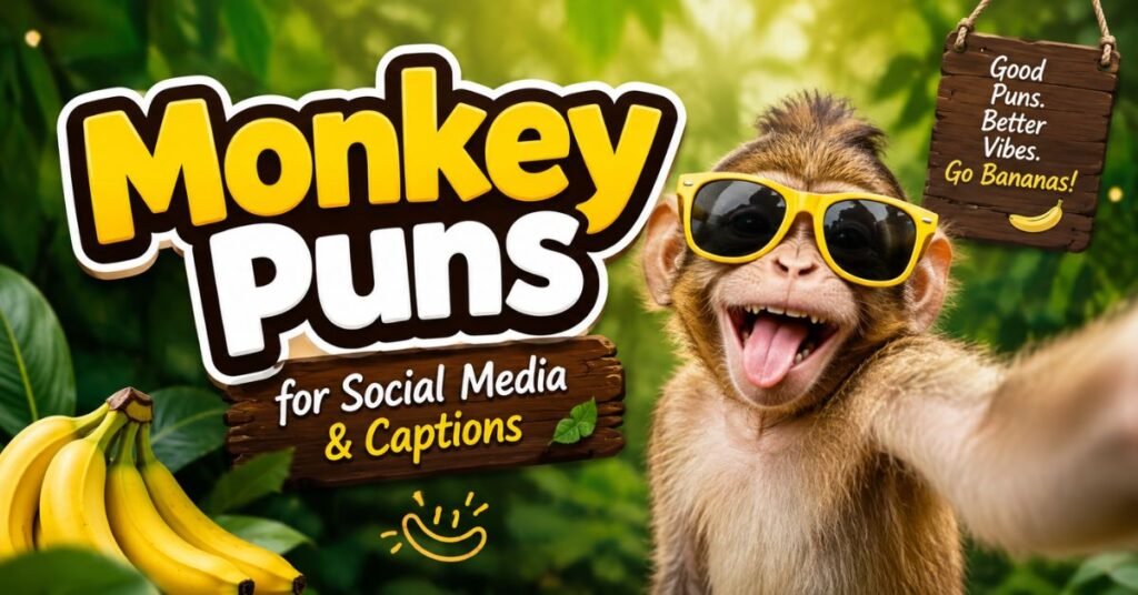 Monkey Puns for Social Media & Captions