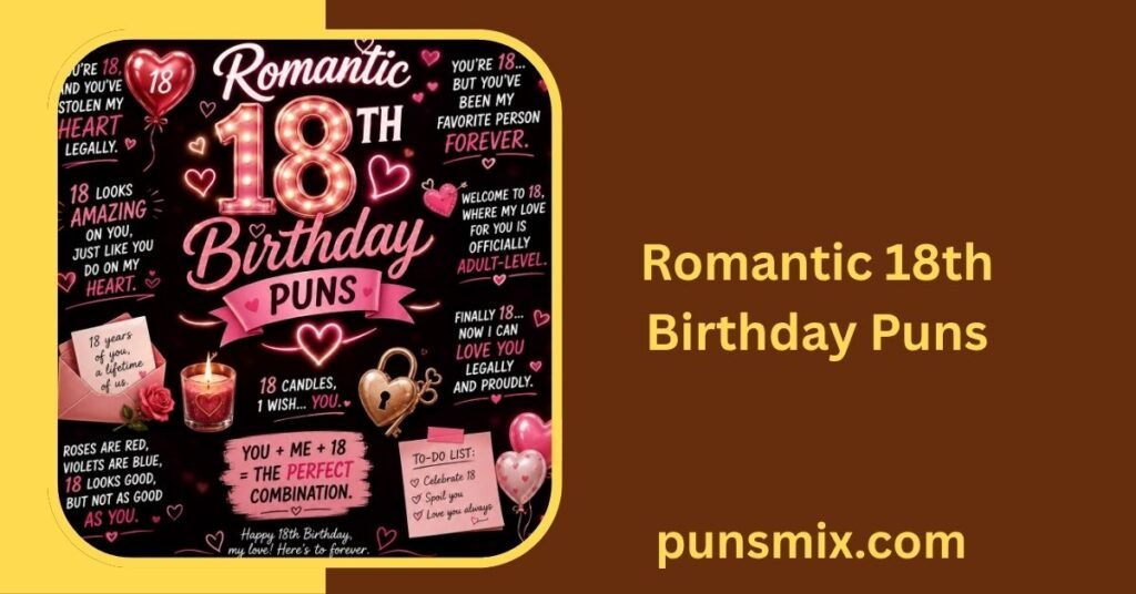 18th Birthday Puns: 200+ Funny Ideas to Make Turning 18 Special 3 Romantic 18th Birthday Puns