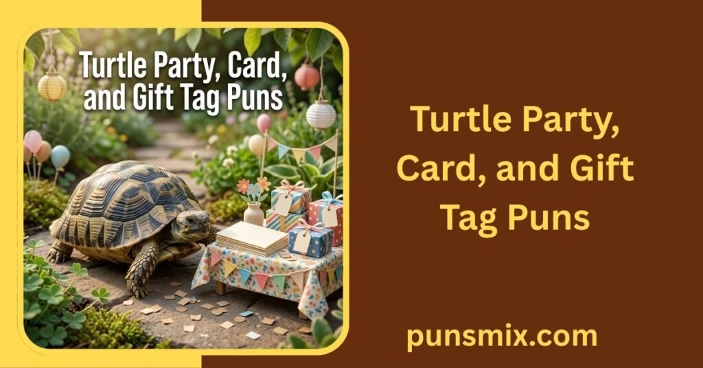 Turtle Party, Card, and Gift Tag Puns