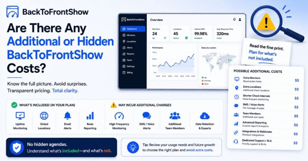 Are There Any Additional or Hidden BackToFrontShow Costs?