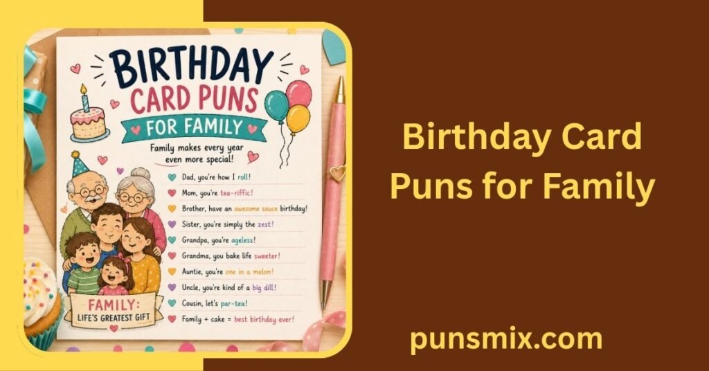 530+ Birthday Card Puns for Funny, Cute & Memorable Greetings 6 Birthday Card Puns for Family