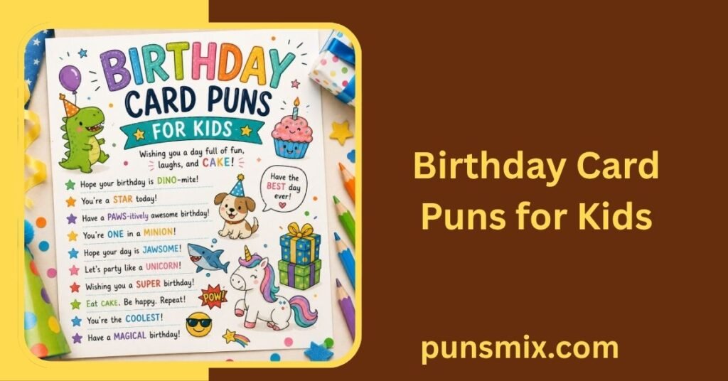 530+ Birthday Card Puns for Funny, Cute & Memorable Greetings 8 Birthday Card Puns for Kids