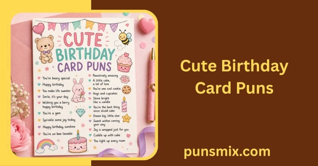530+ Birthday Card Puns for Funny, Cute & Memorable Greetings 3 Cute Birthday Card Puns