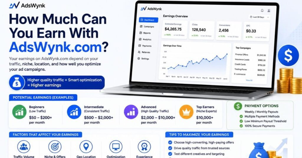 AdsWynk.com Review 2026: Is It Legit, Safe, or Worth Using? 3 How Much Can You Earn With AdsWynk.com?