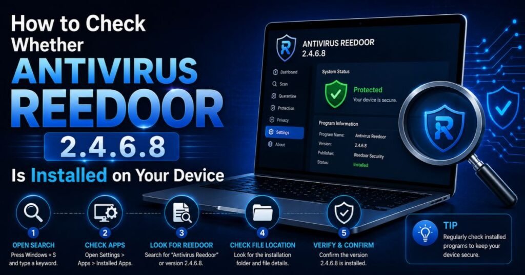 How to Check Whether Antivirus Reedoor2.4.6.8 Is Installed on Your Device