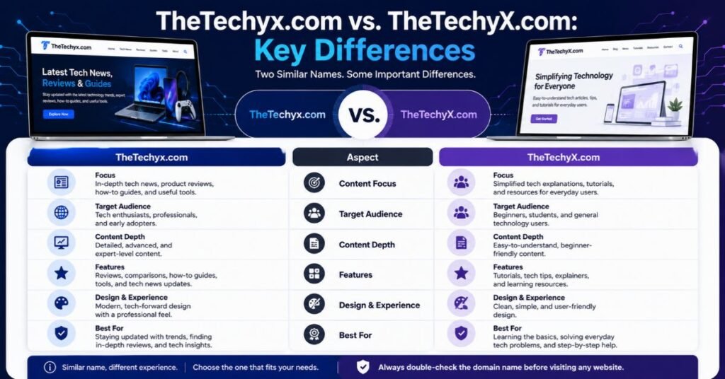 TheTechyx.com Review 2026: Features, Safety, Legitimacy, and Website Overview 3 TheTechyx.com vs. TheTechyX.com: Key Differences