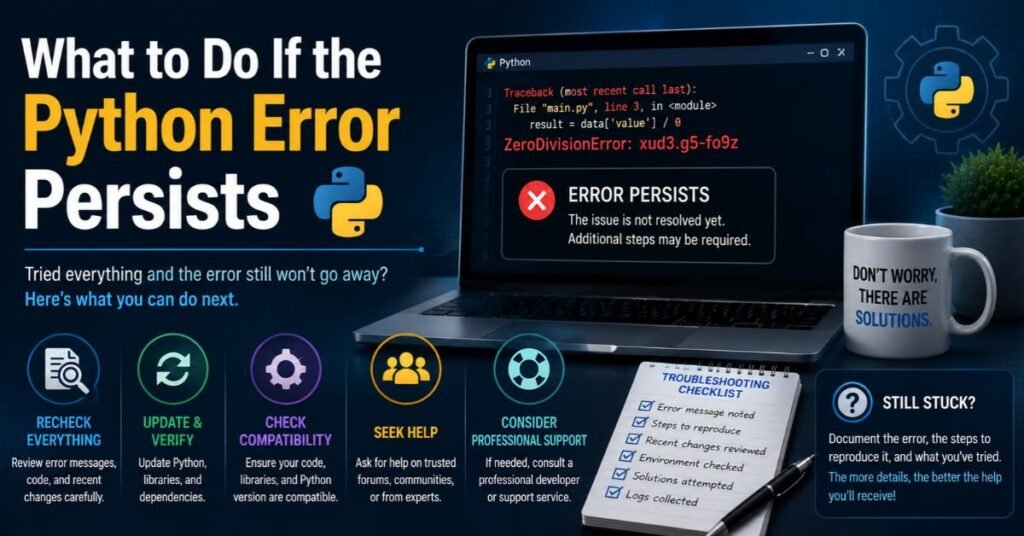 How to Fix xud3.g5-fo9z Python: Causes, Troubleshooting, and Safe Solutions 3 What to Do If the Python Error Persists
